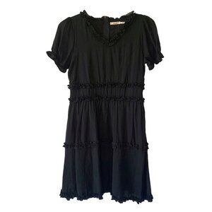 MI AMI Francesca's Black Puff Sleeve Tiered Girl's Ruffle Dress NWT Size 14Y